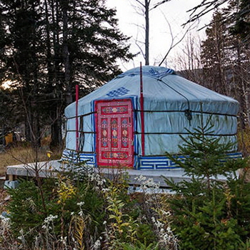 Mongolian yurts at Cabot Shores, Englishtown, Cape Breton Island, NS