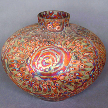 Peacock raku vase from Mahmoud Baghaeian, Montreal, Québec