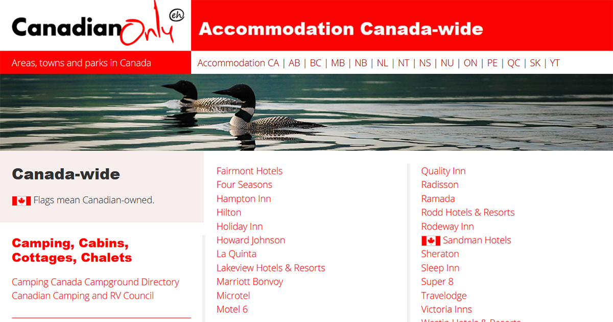 Accommodation Canada-wide 210528