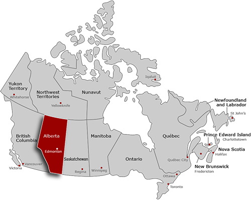 Canada Map - Alberta