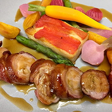 Stanstead rabbit rack stuffed with confit, sweet and sour cooking juice with apricots at Le Table du Chef, Sherbrooke, QuÃ©bec