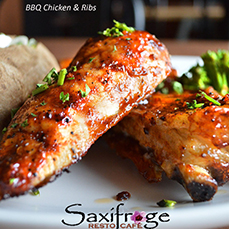 BBQ chicken and ribs at Saxifrage Resto-Cafe, Cambridge Bay, Nunavut