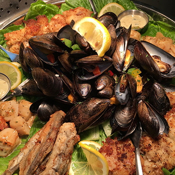 Gros Morne seafood platter at Seaside Restaurant, Trout River, NL