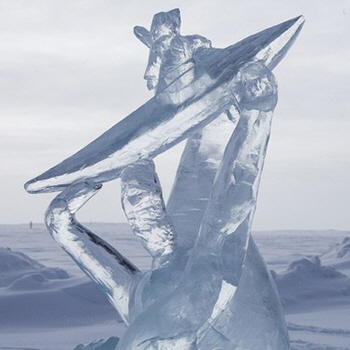 Ice sculpture at Puvirnituq Snow Festival, Puvirnituq, Québec