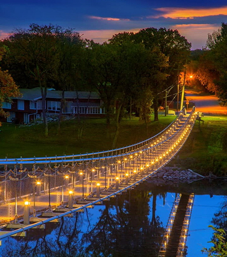 The Souris Swinging Bridge in Souris, Manitoba, photo by Gerry Kopelow, courtesy of Stantec